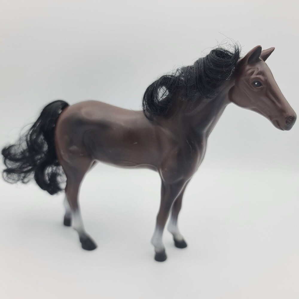 Vintage Unimax Toys Dark Brown Horse Black Mane Figurine 1995